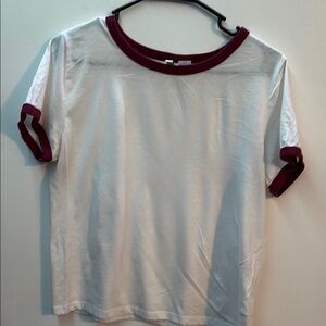 White T-Shirt with Red Trim